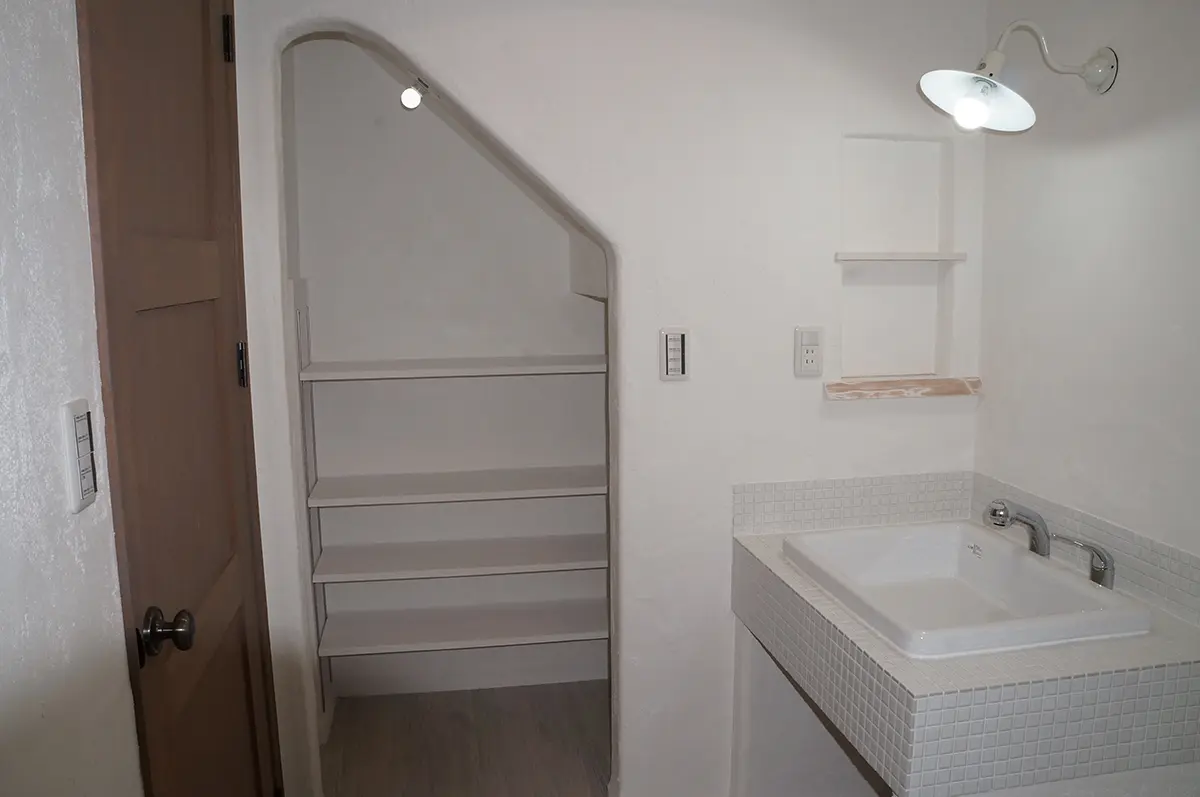 茨城県土浦市OAKSTYLE（オークスタイル）のユーロスタイル住宅の洗面所