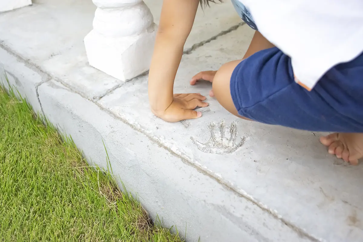 茨城県土浦市OAKSTYLE（オークスタイル）のハワイアンスタイル住宅を建てたご家族の手形