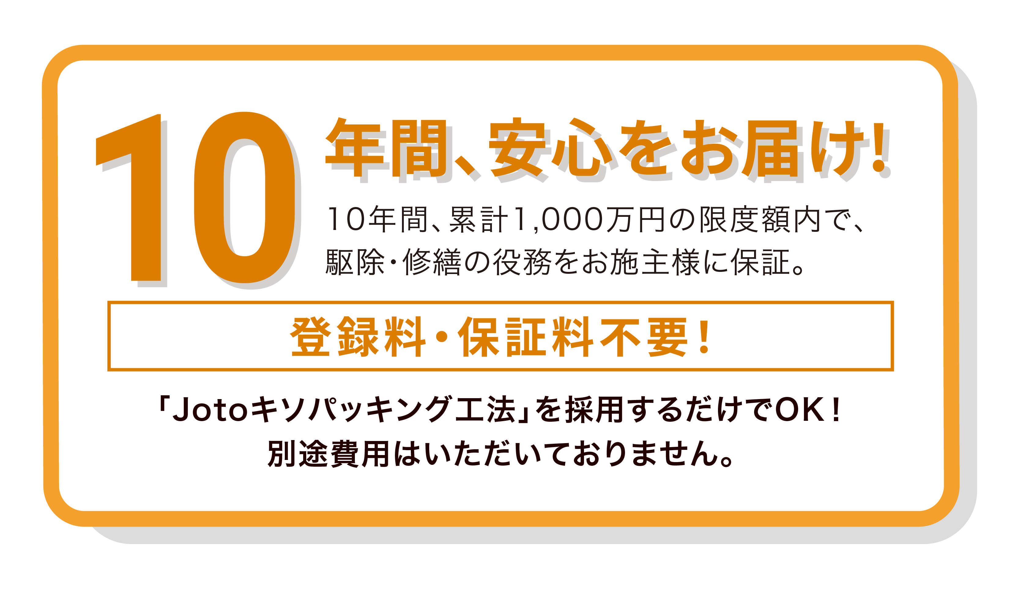 しろあり保証1000 10年間・累計1,000万円の保証
